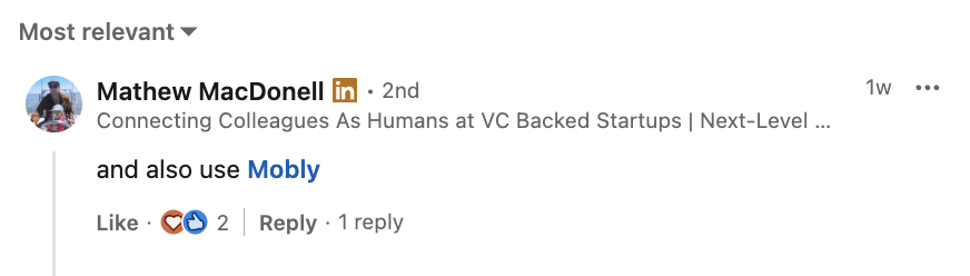 Mobly customer review on LinkedIn