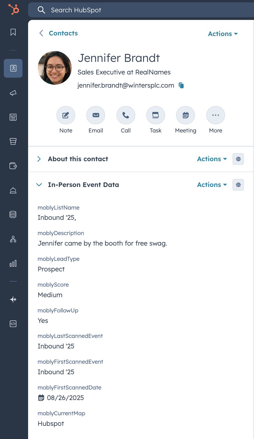 HubSpot record synced from Mobly