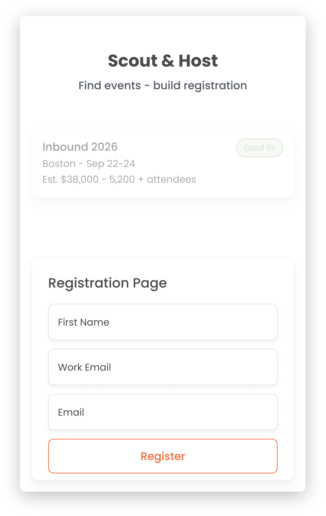 Mobly app showing recommended events before a show
