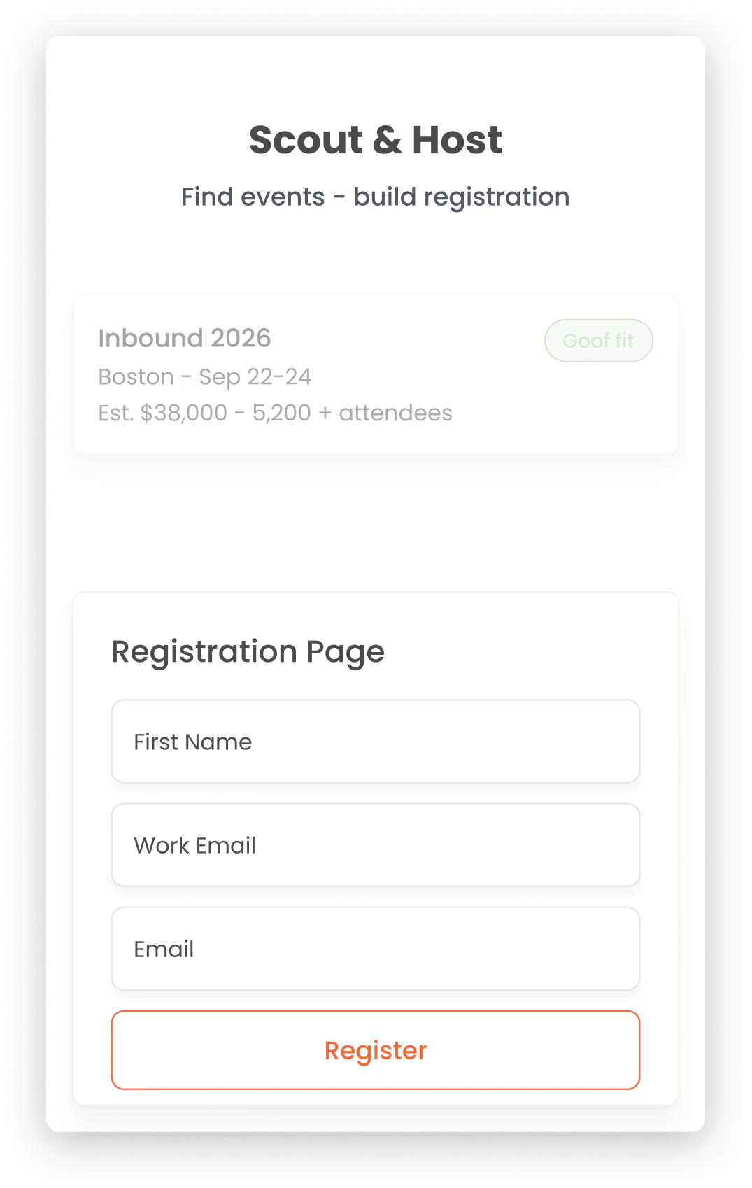 Mobly app showing recommended events before a show