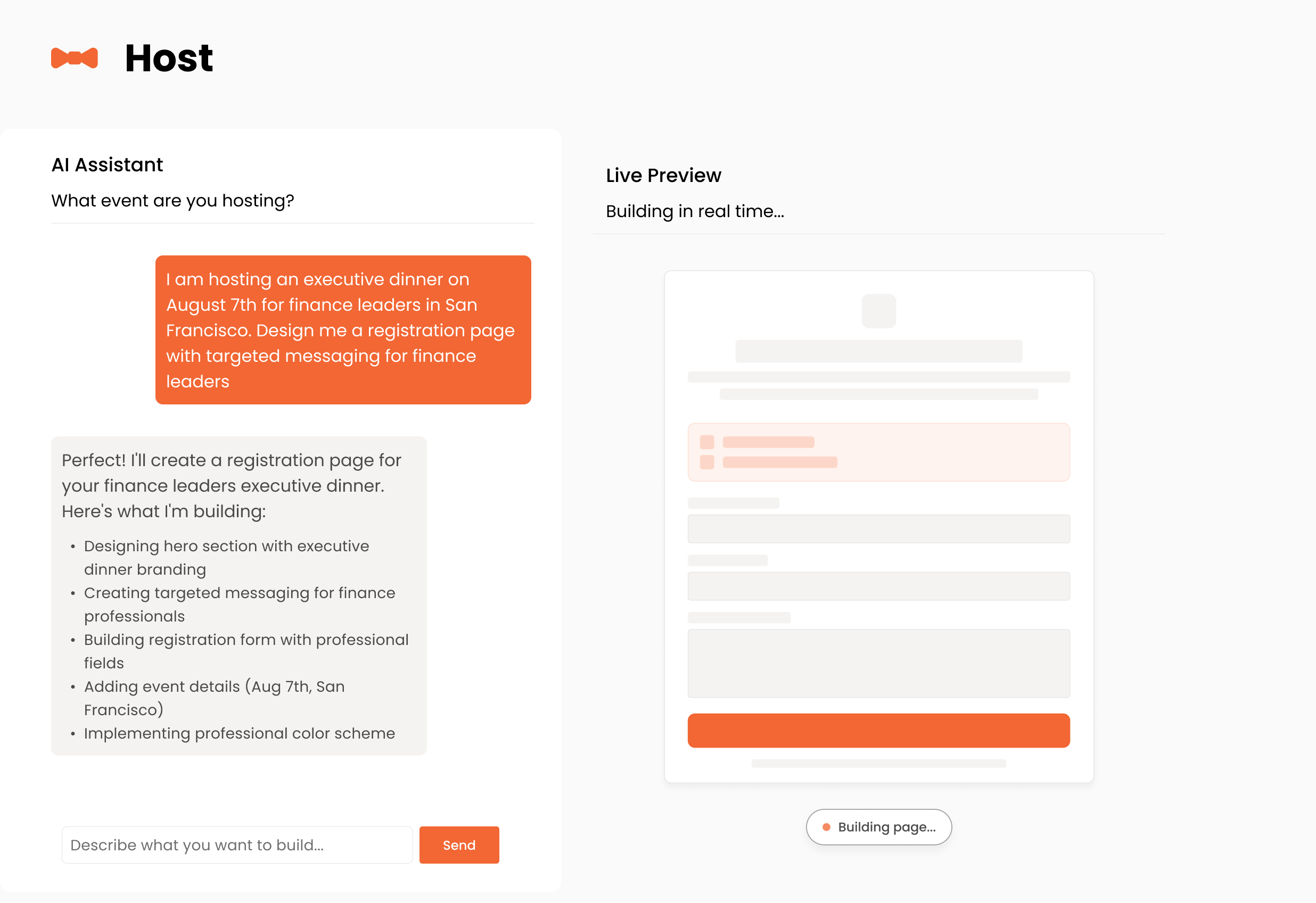 Mobly Host event registration page