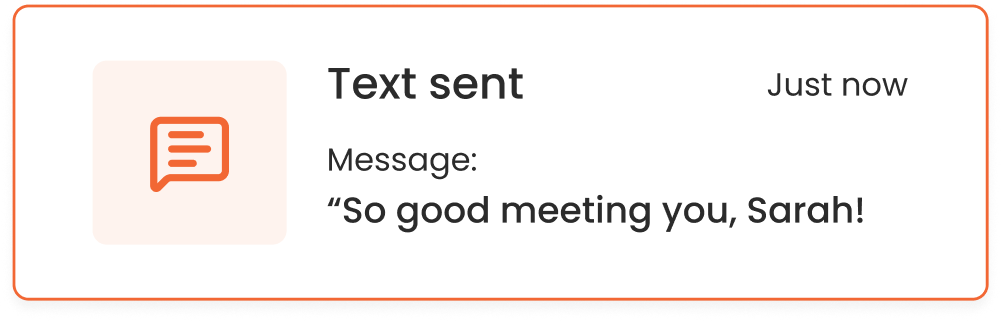 Automated follow-up text sent from Mobly